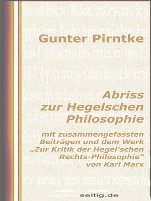 cover image of Abriss zur Hegelschen Philosophie